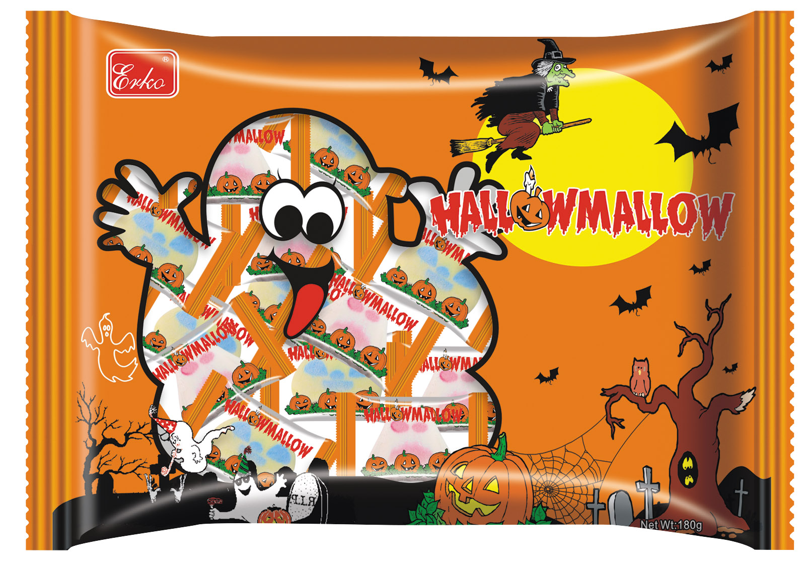 Halloween pumpkin ghost marshmallows 150g